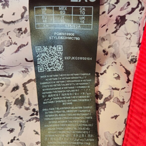 Guess Los Angeles Womens XL red windbreaker adjustable rain jacket full zip hood - Picture 13 of 16